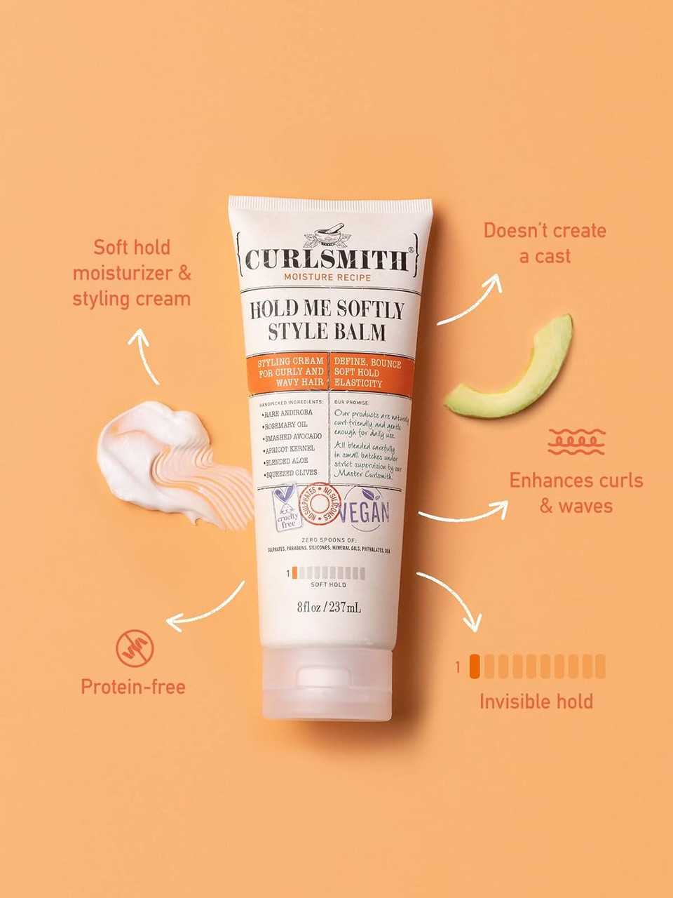 Curlsmith - Hold Me Softly Style Balm - Vegan Soft Hold Styling Cream for Wavy and Curly Hair, Natural Look (59ml) Curlsmith - Hold Me Softly Style Balm - Vegan Soft Hold Styling Cream for Wavy and Curly Hair, Natural Look (59ml)
