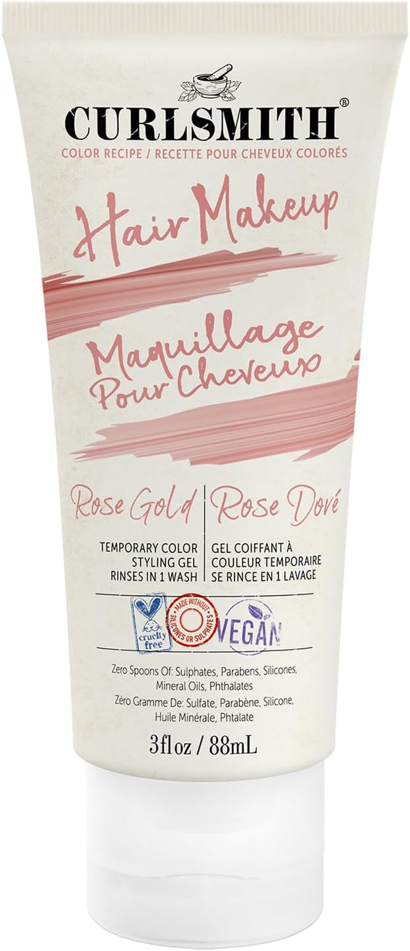 Curlsmith - Hair Makeup - Vegan Temporary Hair Color and Styling Gel, Rose Gold (89ml/3 fl.oz) Curlsmith - Hair Makeup - Vegan Temporary Hair Color and Styling Gel, Rose Gold (89ml/3 fl.oz)