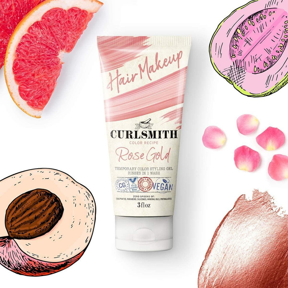 Curlsmith - Hair Makeup - Vegan Temporary Hair Color and Styling Gel, Rose Gold (89ml/3 fl.oz)