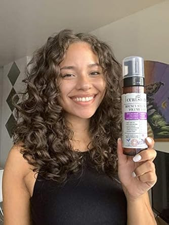 Curlsmith - Bouncy Strength Volume Foam, Styling Foam for Curly & Wavy Hair, Light Hold (222ml)