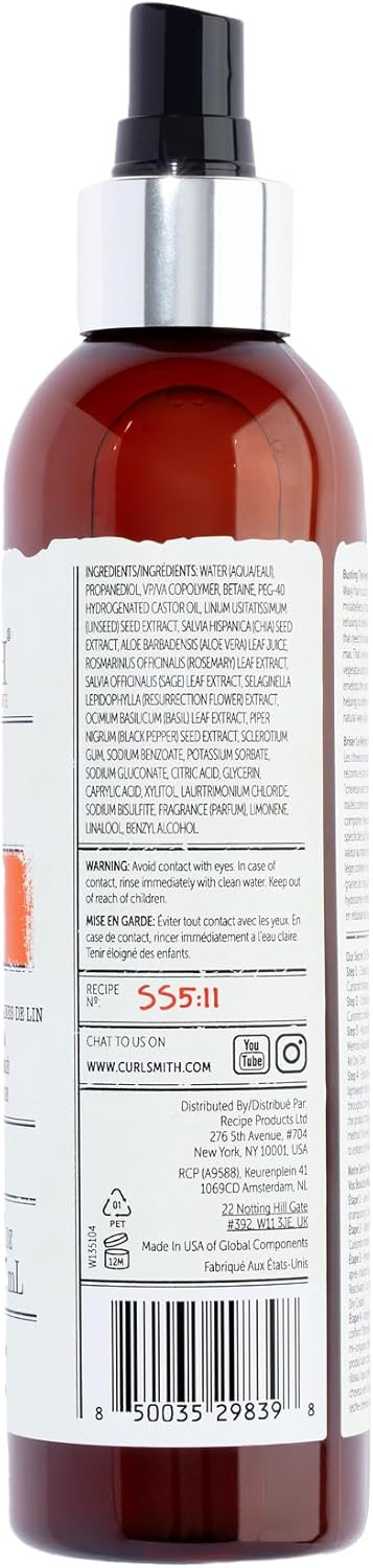 CURLSMITH - Effortless Waves Styling Spray, Lightweight and Moisturising, Reduce Frizz, Natural Look, For Wavy and Curly Hair, Vegan (237ml)