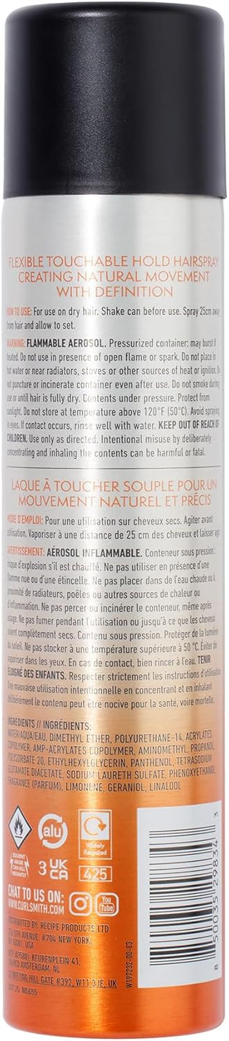 Curlsmith - Flawless Finish Hairspray, Flexible Hold without Dryness, Alcohol Free, For Curly, Wavy and Coily Hair (283ml)