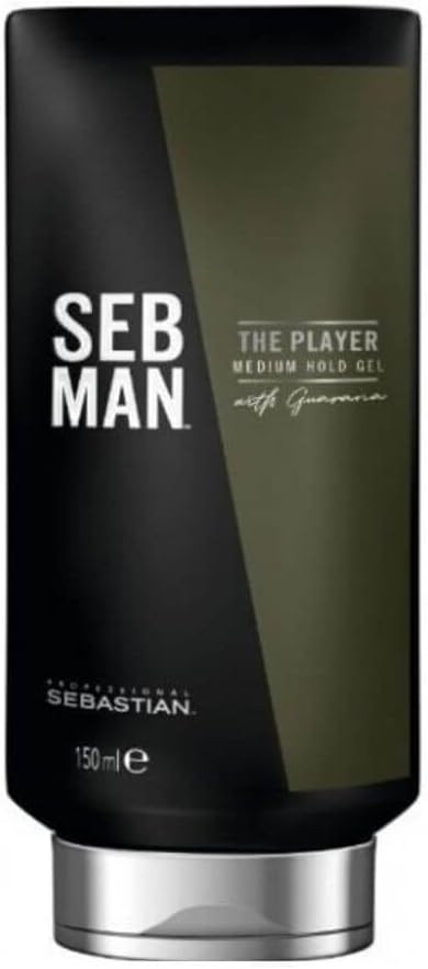 SEB MAN THE PLAYER - Remodelable Hair Gel with Medium Hold - Styling Gel with Flexible Finish - with Guarana Extract and Stimulating Fragrance of Bergamot and Pink Pepper - 150 ml