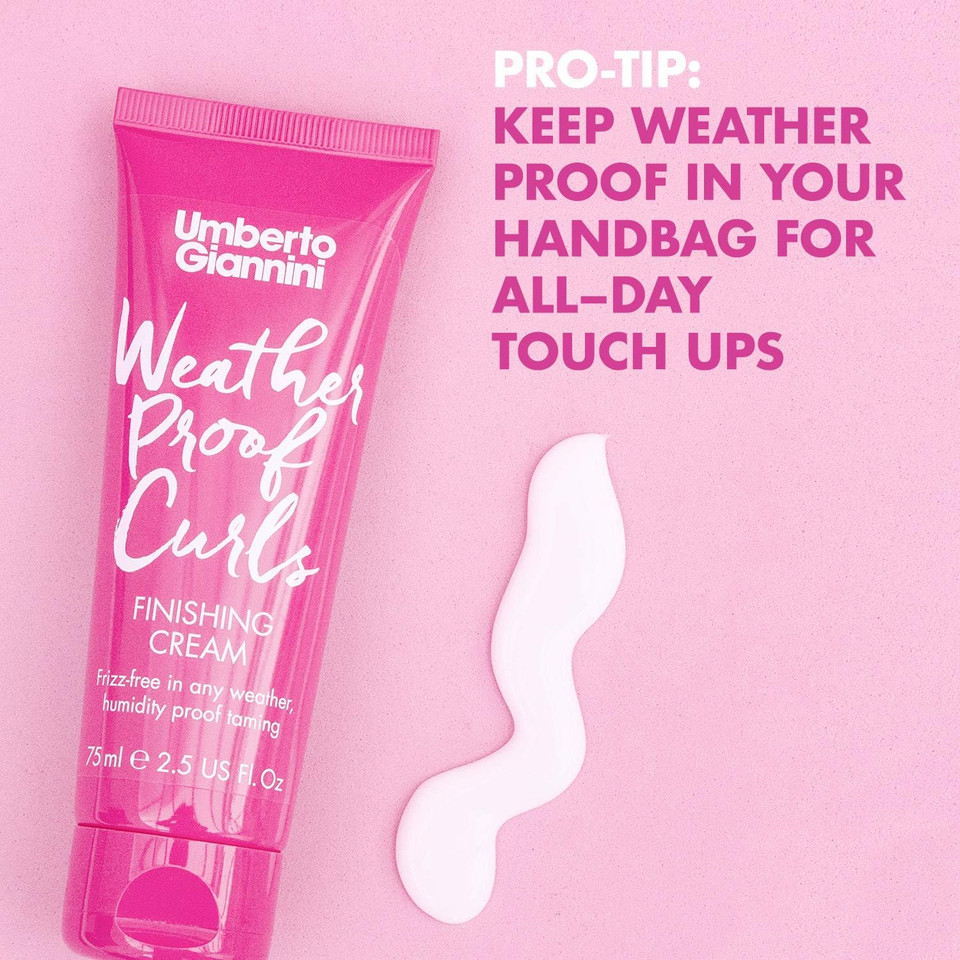 Umberto Giannini Weatherproof Curls Finishing Cream, Vegan & Cruelty Free Humidity Proof Hair Cream, 75 ml