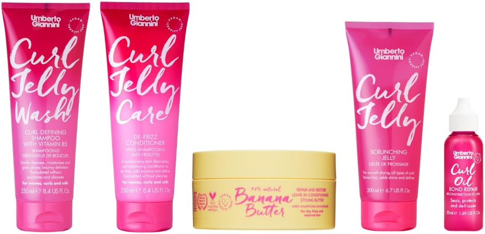 Umberto Giannini Curl Jelly Scrunching Jelly, Vegan & Cruelty Free Frizz Solution Gel for Curly or Wavy Hair, 200 ml (3 Pack)