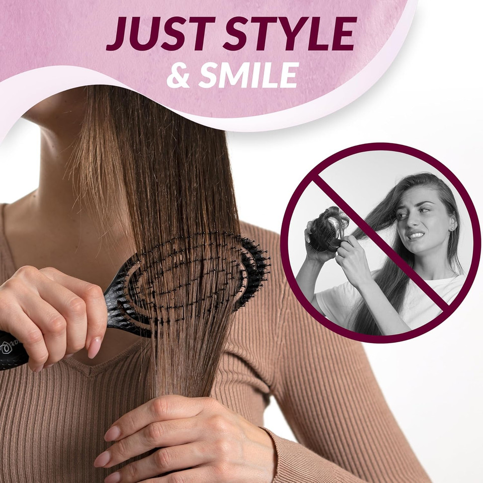 marQus Boar Bristle Hair Brush - Suitable for Every Hairtype with Extra Bristles - Made from Environmentally Friendly Bio-Plastic, Natural marQus Boar Bristle Hair Brush - Suitable for Every Hairtype with Extra Bristles - Made from Environmentally Friendly Bio-Plastic, Natural