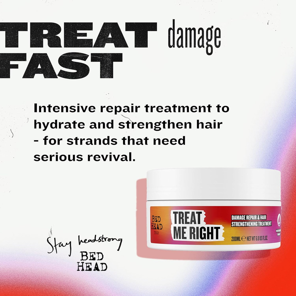 Bed Head by TIGI - Treat Me Right Hair Mask - Damage Repair and Strengthening Treatment - 200ml