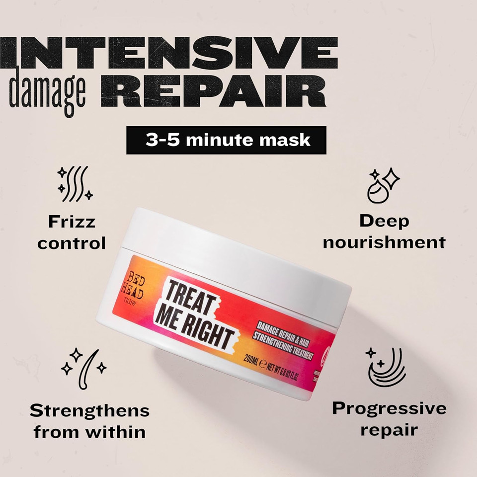 Bed Head by TIGI - Treat Me Right Hair Mask - Damage Repair and Strengthening Treatment - 200ml