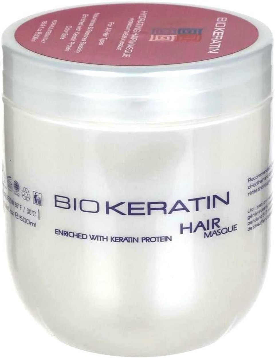 Bio Pureoils Bio Keratin Moisturizing Hair Mask 16.9 Fl.Oz (500 ml) Nourishes And Restores Hair Elasticity. 16.9 Liquid Ounce (Pack of 1)