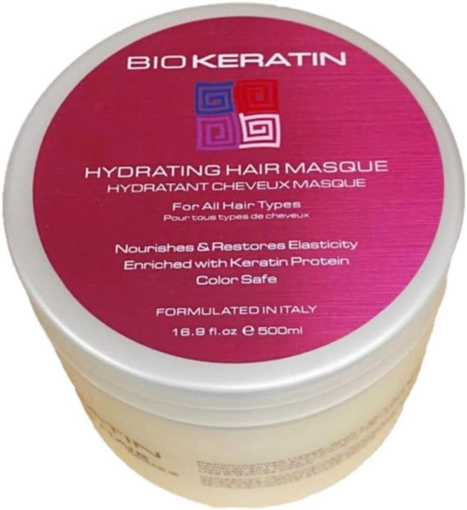 Bio Pureoils Bio Keratin Moisturizing Hair Mask 16.9 Fl.Oz (500 ml) Nourishes And Restores Hair Elasticity. 16.9 Liquid Ounce (Pack of 1)