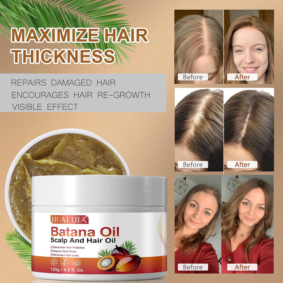 Raw Batana Oil for Hair Growth, Batana Oil Organic Dr. Sebi from Honduras - Prevent Hair Loss, Eliminates Split Ends and Enhances Hair Thickness for Men & Women 4.2 OZ