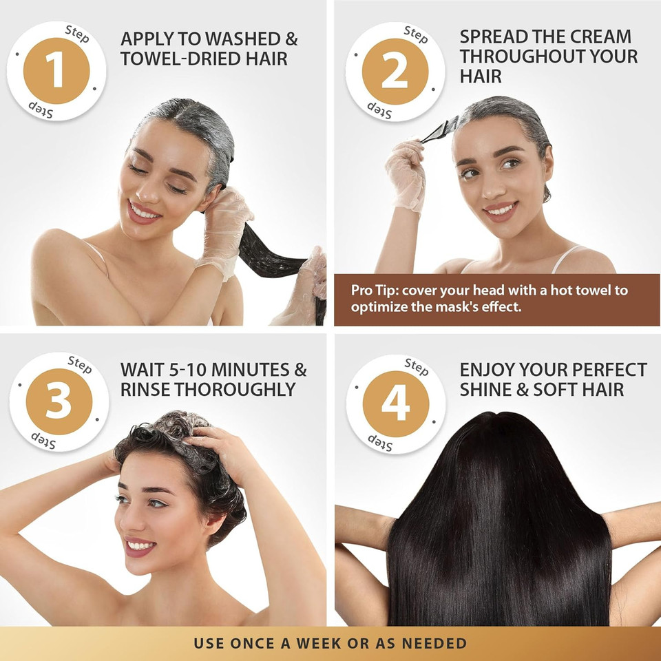 SUNATORIA NEW Argan Moroccan Oil Hair Mask + Keratin Hair Treatment - Hair Conditioner for Dry, Damaged, Frizzy Hair & Split End - Deep Conditioning Hair Treatment & Repair Hair Care