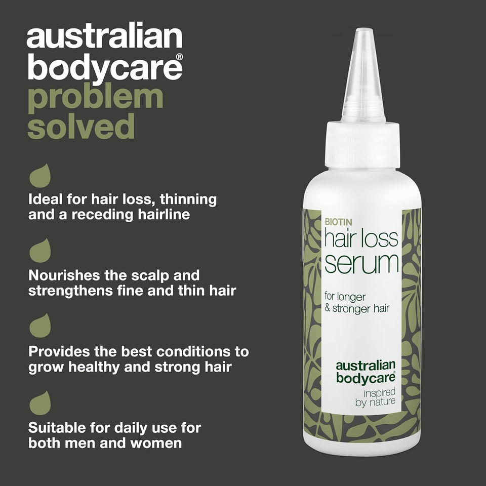 Hair loss serum 250ml | Leave in scalp serum for hair loss | Stimulates hair growth, Great for slow growing hair | With Caffeine & Capilia Longa | Australian Bodycare