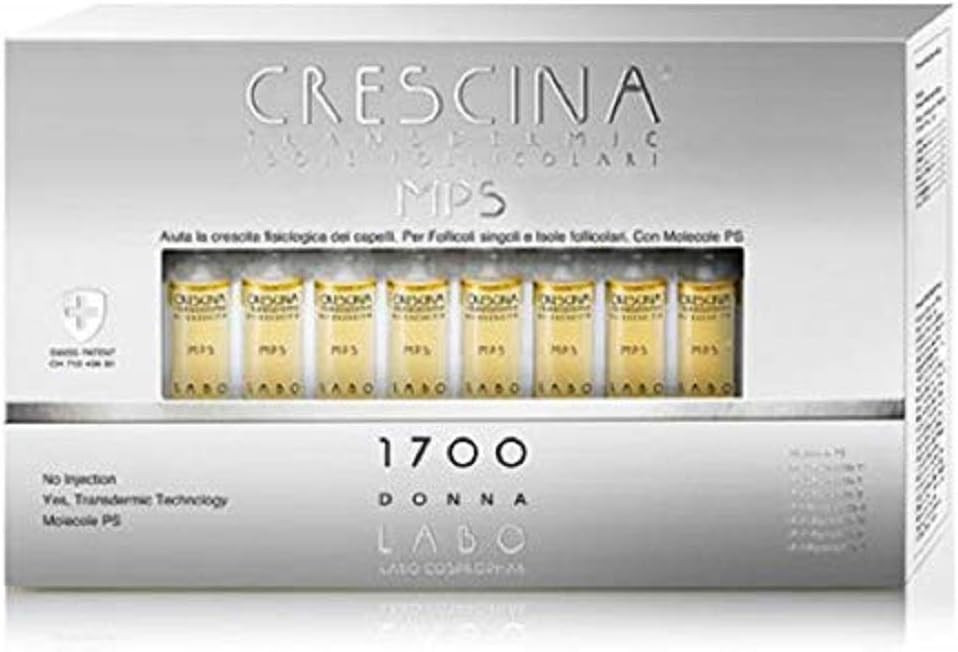LABO CRESCINA TRANSDERMIC MPS FOLICULAR ISLANDS RE-GROWTH 1700 Hair Fall Women 20 Vials