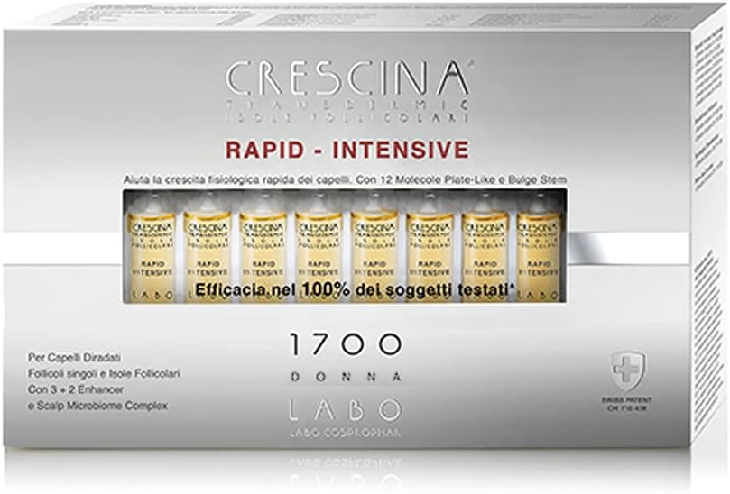 LABO Crescina Transdermic RAPID-INTENSIVE Follicular Islands Anti Hair Loss Treatment 1700 Woman 20 Vials Anti Hair Loss Treatment