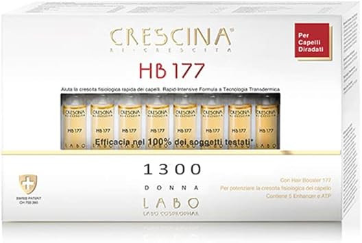 Crescina Transdermic Re-Growth HB 177 Hair Booster Treatment for Hair Regrowth 1300 Woman 40 vials
