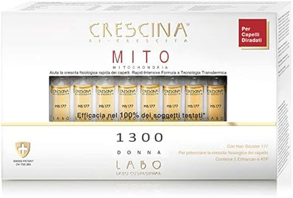 Crescina Transdermic MITO Re-Growth Treatment for Thinning Hair 1300 Women 20 Vials