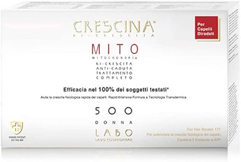 Crescina Transdermic MITO Re-Growth and Anti-Hair Loss Double Treatment for Thinning Hair 500 Women 40 vials (20+20) Crescina Transdermic MITO Re-Growth and Anti-Hair Loss Double Treatment for Thinning Hair 500 Women 40 vials (20+20)