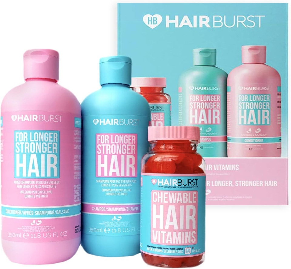 HAIR BURST Volume & Growth Elixir + Shampoo & Conditioner Set for Thicker, Stronger, Longer Hair Boost Volume, Promote Hair Growth, Protect from Heat Damage  Thickening Treatment for All Hair Types