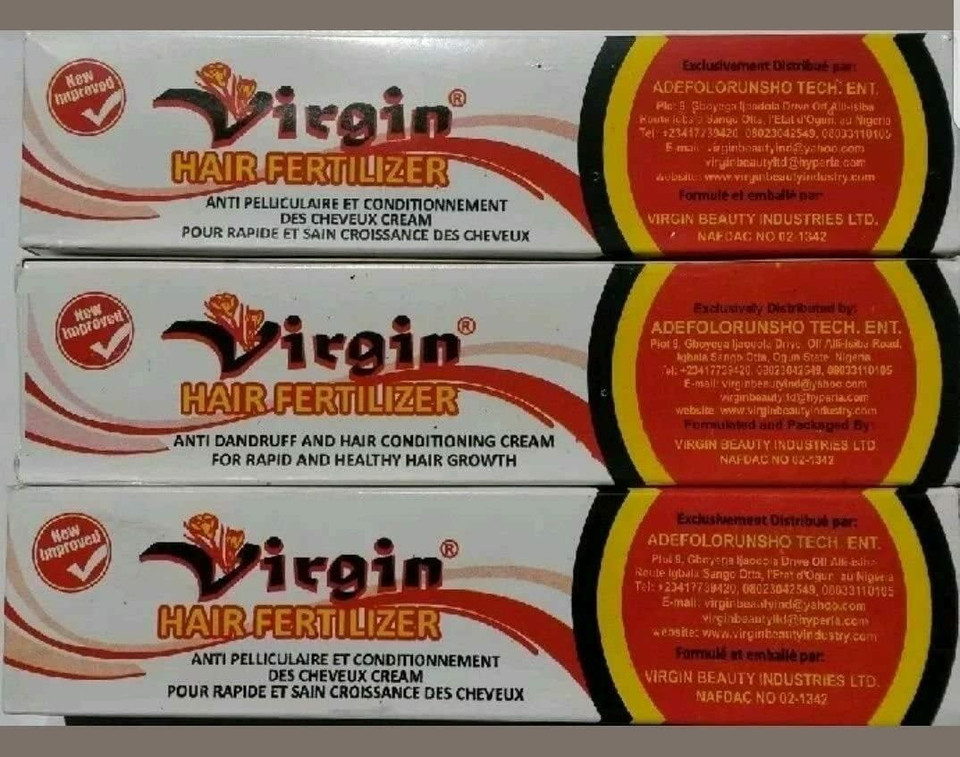 VIRGIN HAIR FERTILIZER FAST HAIR GROWTH TREATMENT 125gm X 3