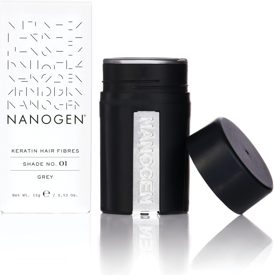 Nanogen Instant Thickening Hair Fibres Light Brown 30g- Natural Keratin fibers cover thinning hair and hair loss, extensions, alopecia, thicker, fuller hair instantly