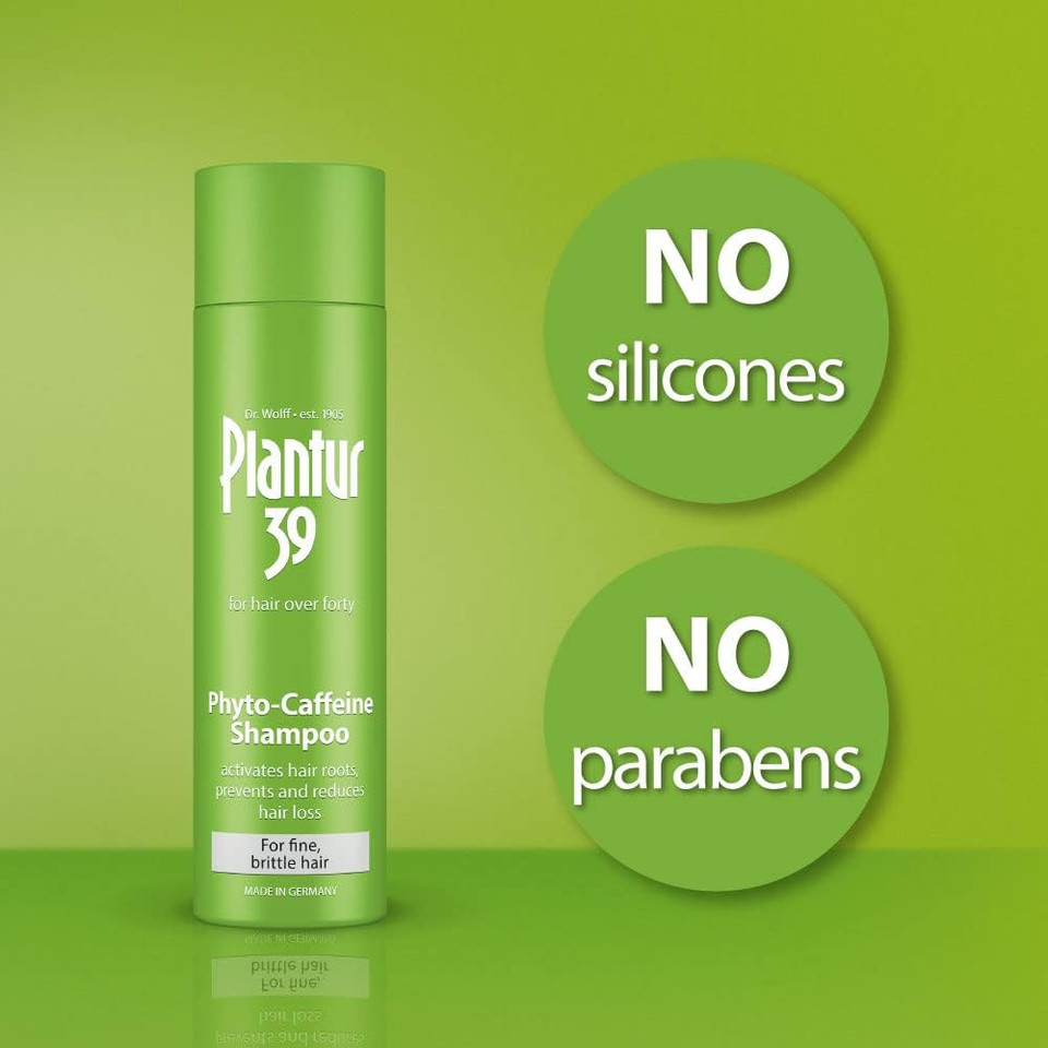 Plantur 39 Caffeine Shampoo Prevents and Reduces Hair Loss 2x 250ml | For Fine Brittle Hair | Unique Galenic Formula Supports Hair Growth | Women Hair Care Made in Germany