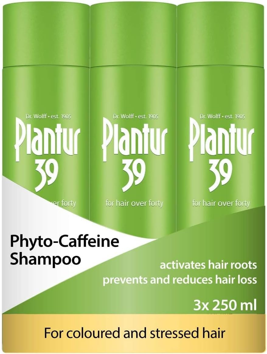 Plantur 39 Caffeine Shampoo Prevents and Reduces Hair Loss 2x 250ml | For Couloured and Stressed Hair | Unique Galenic Formula Supports Hair Growth | Women Hair Care Made in Germany