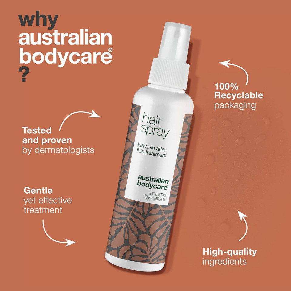Australian Bodycare Hair Spray 150ml - A Spray Following Treatment for lice | Simply Spray Your Hair Every Morning as Part of Your Normal Hair Care Routine