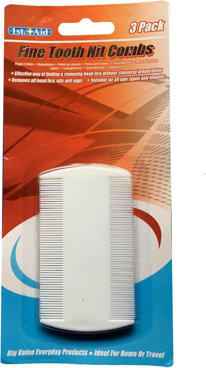 Nit Combs Fine Tooth Pack of 3 Removes all Head Lice, Nits and Eggs