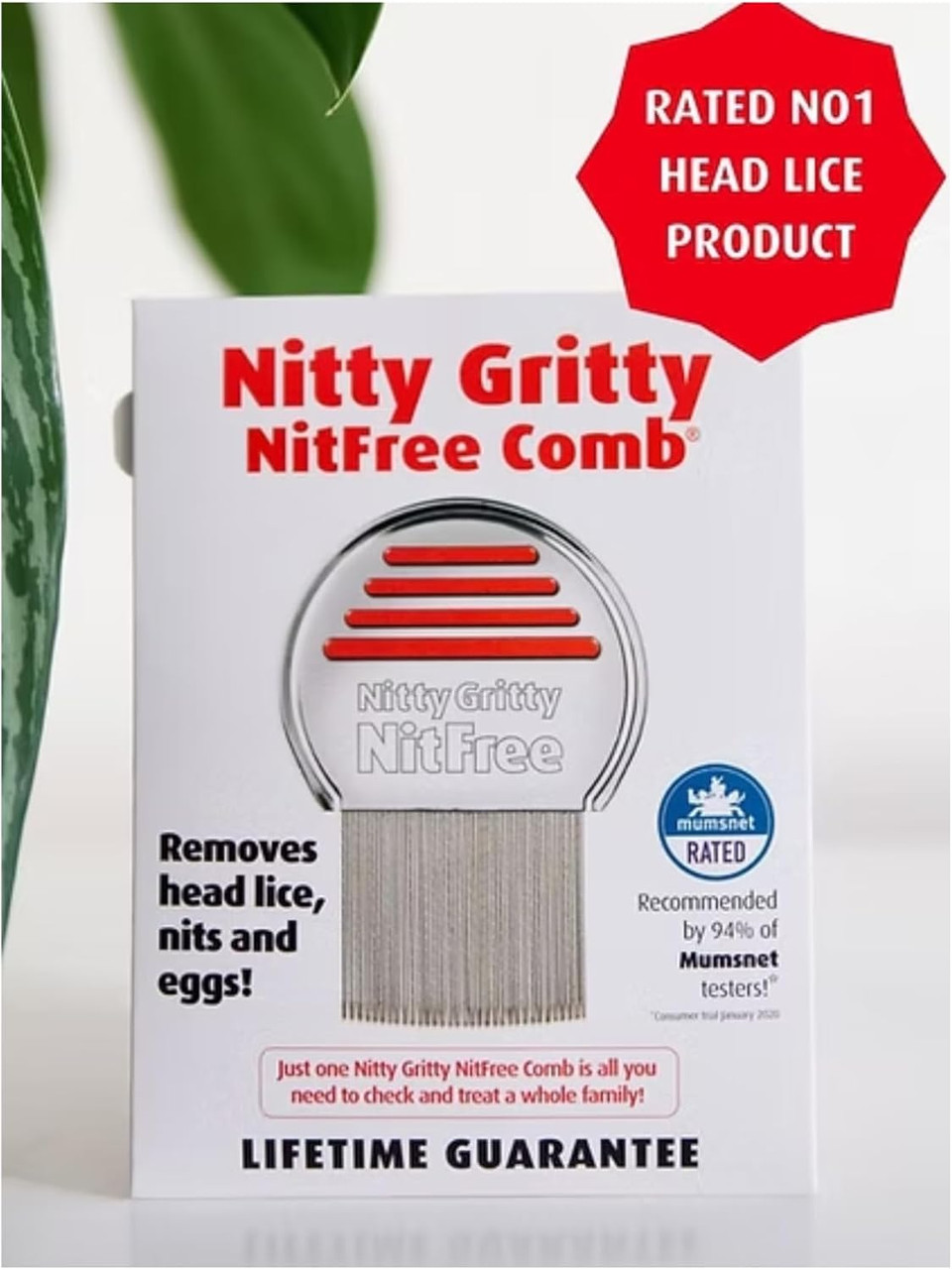 Nitty Gritty NitFree Head Lice Comb Twin Pack  2x Professional Stainless Steel Lice & Nit Removal Combs  Gentle, Effective & Reusable for Kids & Adults