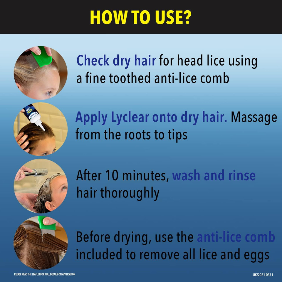 Lyclear Express Treat & Protect Shampoo - Kills Head Lice & Eggs  Effective in Just 5 minutes on Head Lice - Helps Protect for up-to 72 Hours* & Washes Hair  200ml Shampoo Format