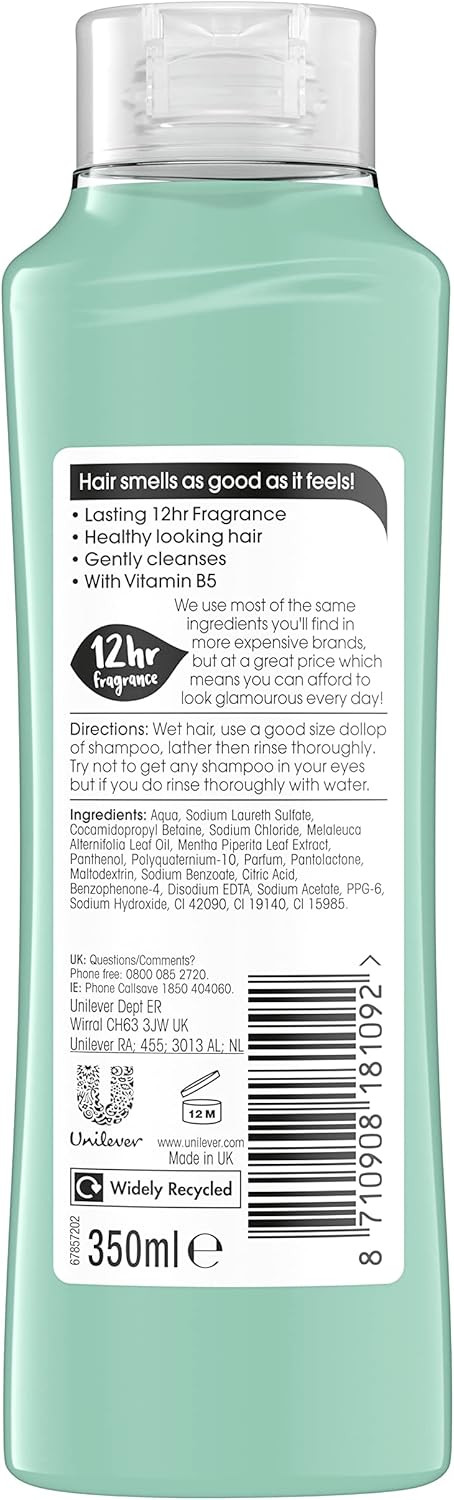 Alberto Balsam Tea Tree Tingle minty-fresh fragrance Invigorating Shampoo gentle cleansing hair care for all the family 350 ml
