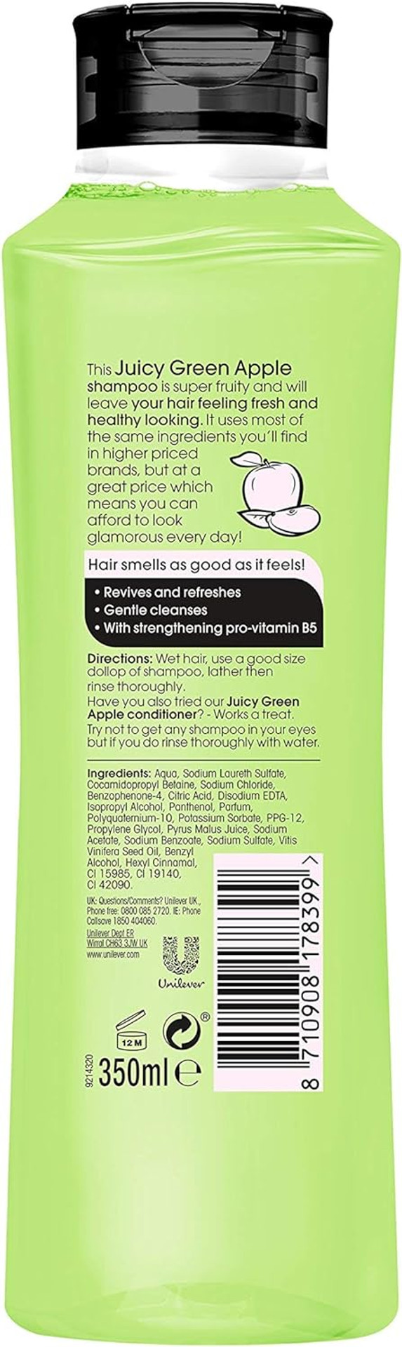 Alberto Balsam Juicy Green Apple fresh and fruity fragrance Refreshing Shampoo gentle cleansing hair care for all the family 350 ml