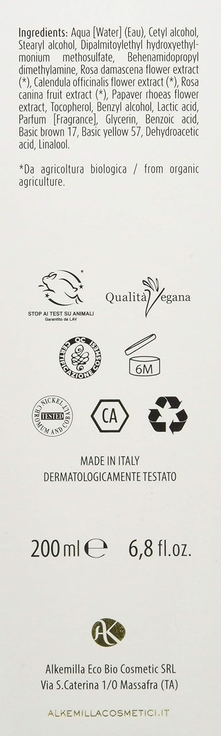 ALKEMILLA - Color Love - Color Conditioner for Warm Blonde Hair - Restructuring and protective - For brittle and dry hair - Organic - Natural - Vegan - Cruelty Free - 200 ml