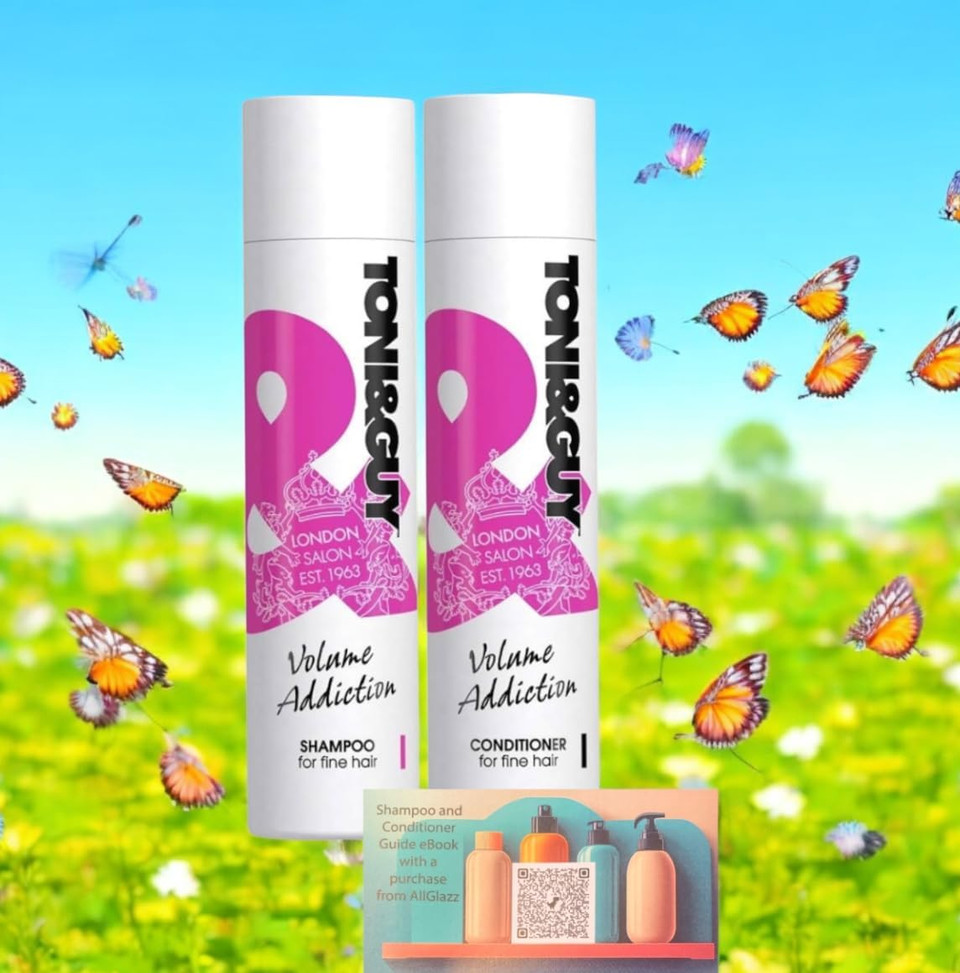 T&G Volume Addiction Shampoo & Conditioner for Fine Hair, 250ml includes a Shampoo & Conditioner free downloadable eBook from Allglazz, just scan the QR code