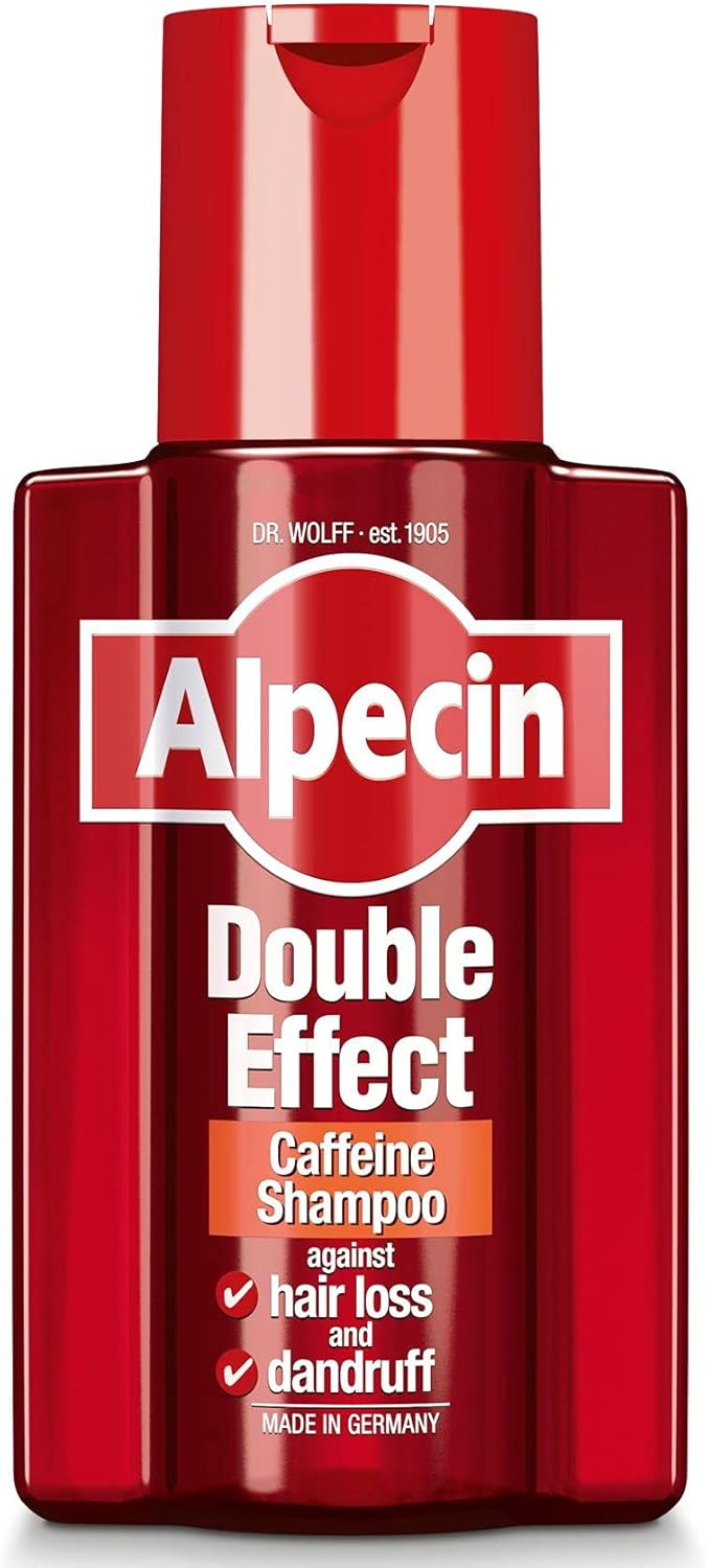 Alpecin Double Effect Shampoo 3x 200ml | Anti Dandruff and Natural Hair Growth Shampoo | Energizer for Strong Hair | Hair Care for Men Made in Germany
