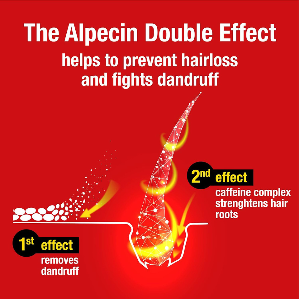 Alpecin Double Effect Shampoo 3x 200ml | Anti Dandruff and Natural Hair Growth Shampoo | Energizer for Strong Hair | Hair Care for Men Made in Germany