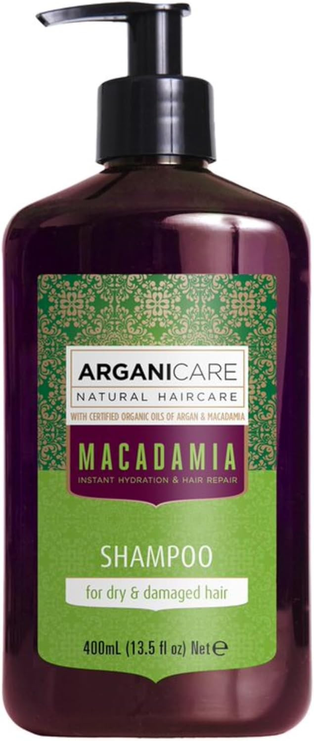 Arganicare | Macadamia range | REPAIR SHAMPOO | With organic Macadamia oil | Cleans & Protects | Fight against split ends | High hydration | 400mL