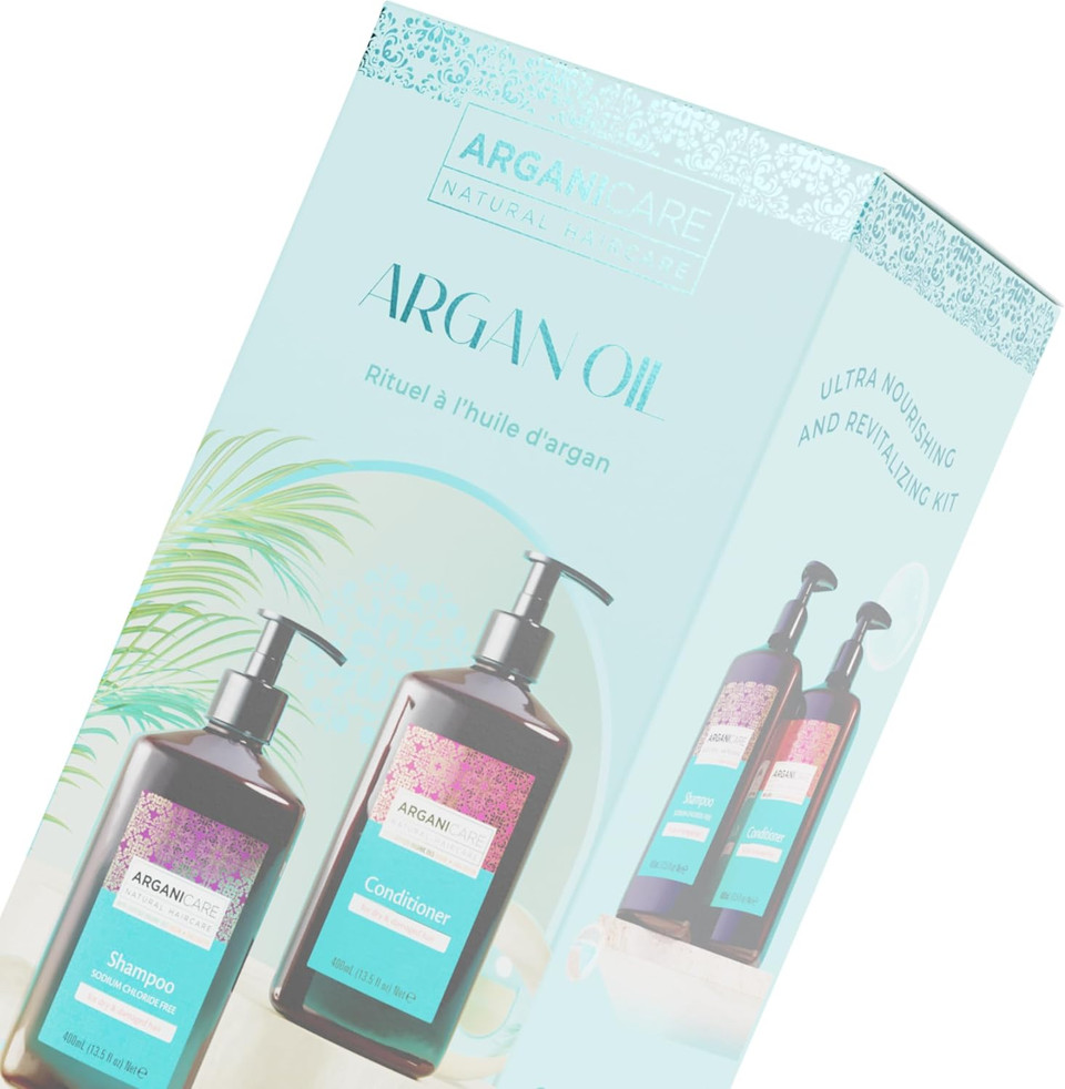 ARGANICARE | Argan Shampoo + Conditioner | Gently cleanses your hair | Revitalizes and strengthens | Intense Hydration | Repairs and reinforces your hair | Made in France | 2x400ML