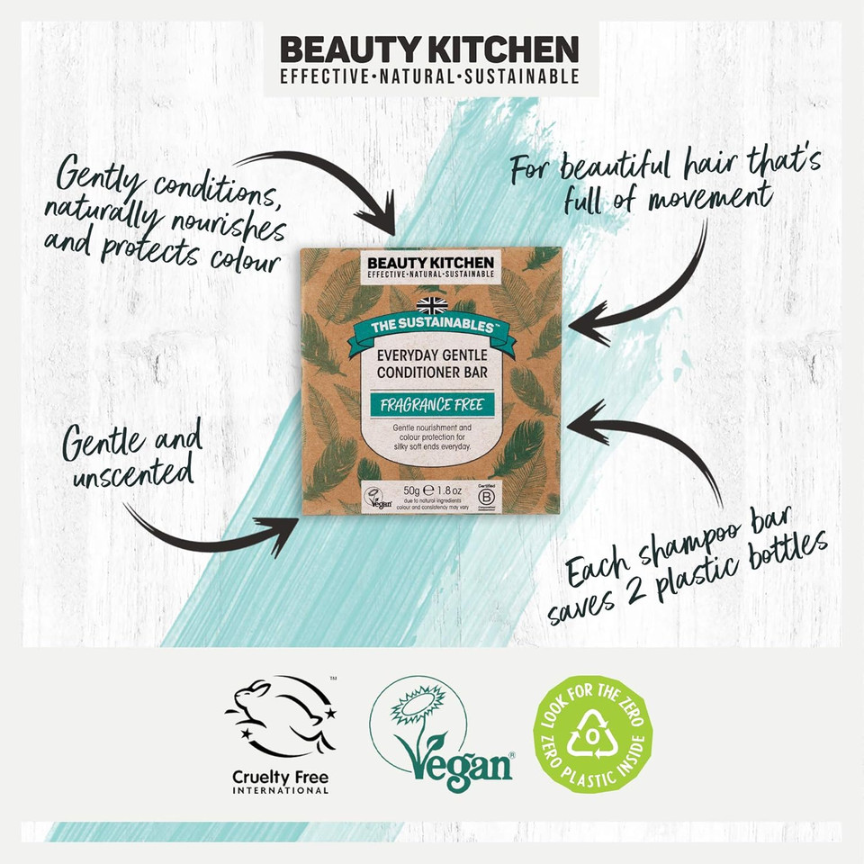 Beauty Kitchen - The Sustainables Everyday Gentle Organic Shampoo 300ml - Mild and Nourishing Hair Cleanser - Organic Ingredients - Gentle Formula