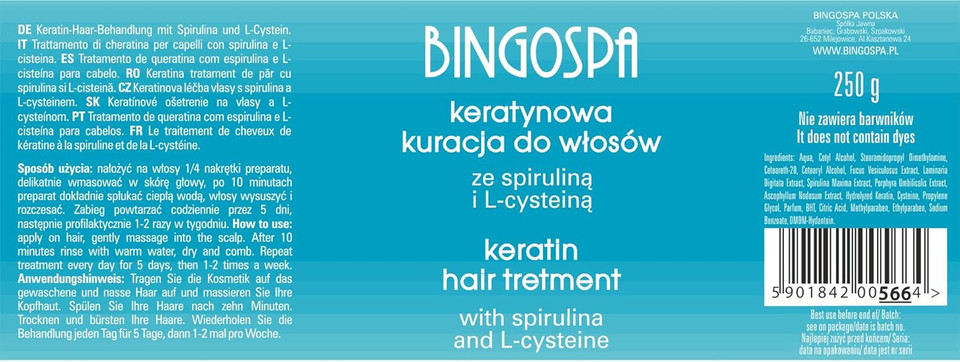 BINGOSPA Hair Care Set: Keratin Shampoo Serum, Keratin Treatment for Weak and Damaged Hair, Hair Regeneration, Hair Splitting- 550ml BINGOSPA Hair Care Set: Keratin Shampoo Serum, Keratin Treatment for Weak and Damaged Hair, Hair Regeneration, Hair Splitting- 550ml