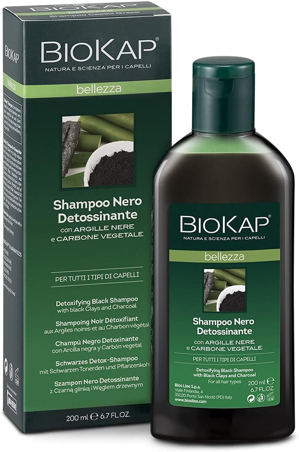 Bios Line Biokap 70755 Detoxifying Shampoo 200 ml Black
