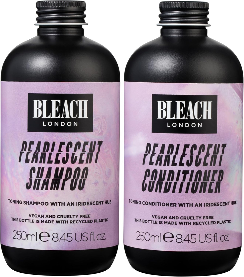 BLEACH LONDON - Pearlescent Shampoo 250 ml and Conditioner 250 ml - Purple shampoo and conditioner for a pearly blonde - 2 pack