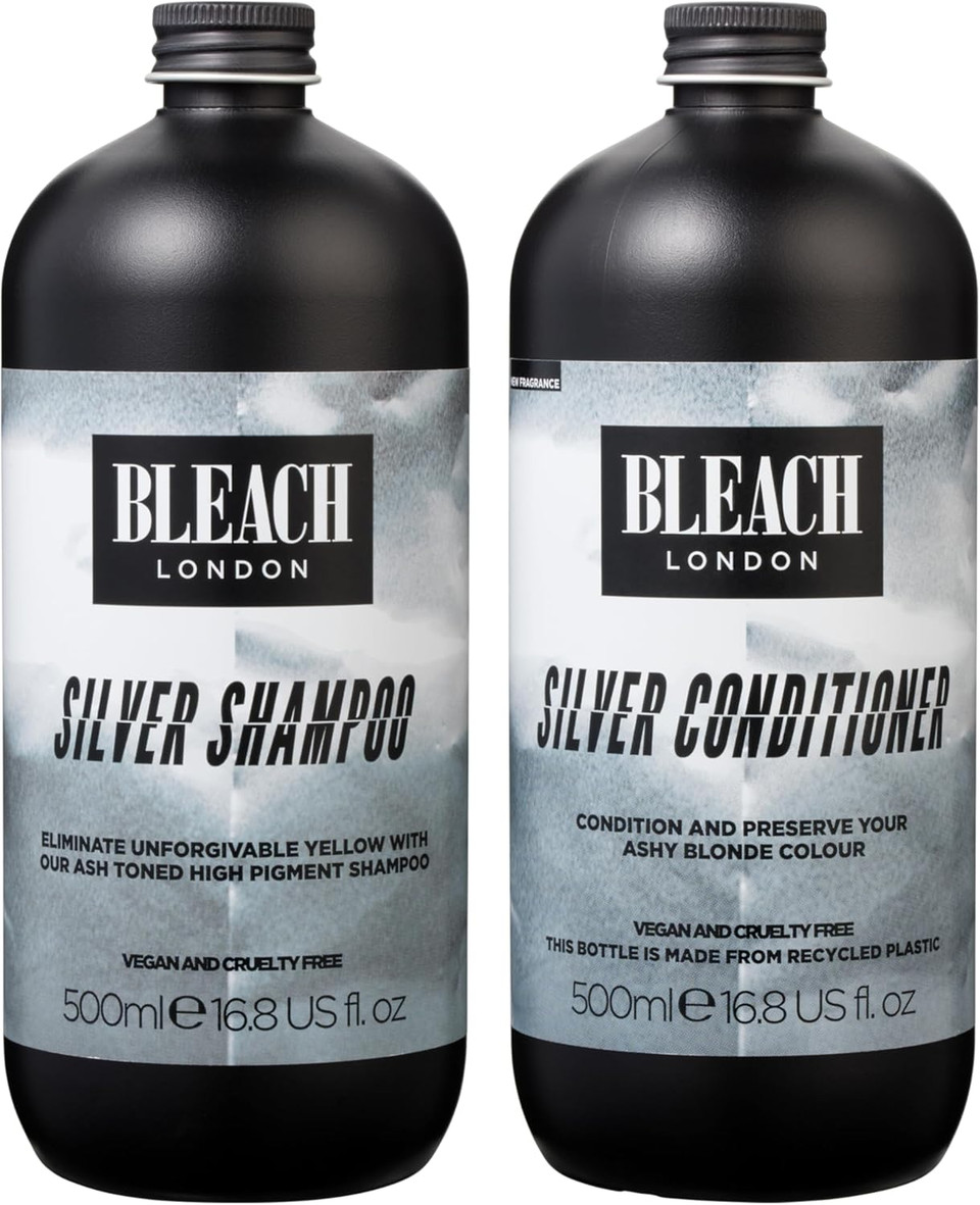 BLEACH LONDON - Silver Shampoo 500ml and Conditioner 500ml - Purple shampoo and conditioner for a cool, clean blonde - 2 pack