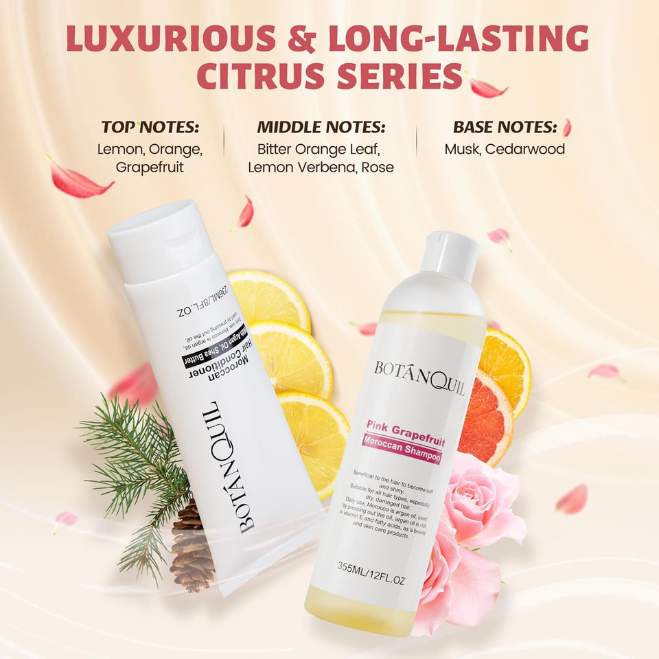 Sulphate Free Hair Shampoo and Conditioner Set  Argan Oil & Shea Butter Moisturizing Formula for Men & Women  Strengthens, Hydrates & Color Safe  355ml Shampoo & 236ml Conditioner