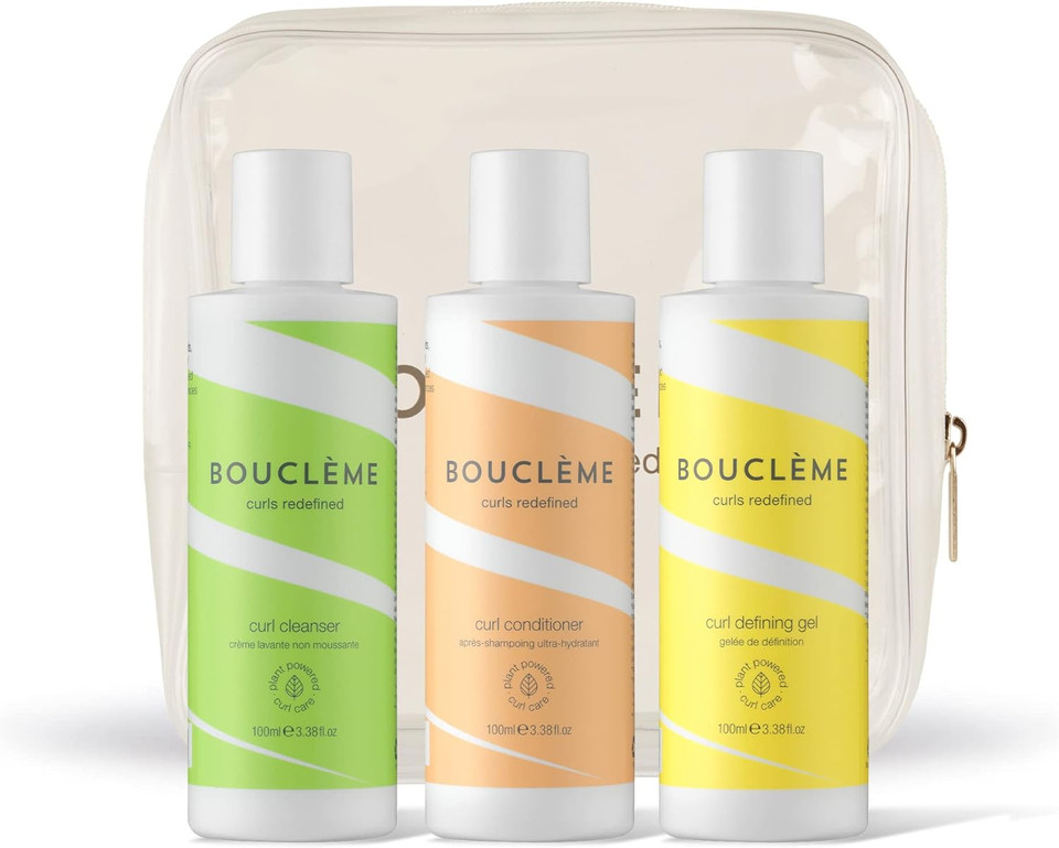 Bouclème Travel Kit Curls - Ultimate Haircare Travel Set to Protect and Nourish Curls - Cleanser, Conditioner & Curl Defining Gel - Vegan, Naturally Derived Ingredients, Cruelty Free, 300ml Bouclème Travel Kit Curls - Ultimate Haircare Travel Set to Protect and Nourish Curls - Cleanser, Conditioner & Curl Defining Gel - Vegan, Naturally Derived Ingredients, Cruelty Free, 300ml