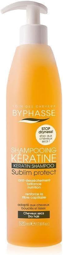 Byphasse Liquid Keratin Shampoo for Dry Hair, 520 ml