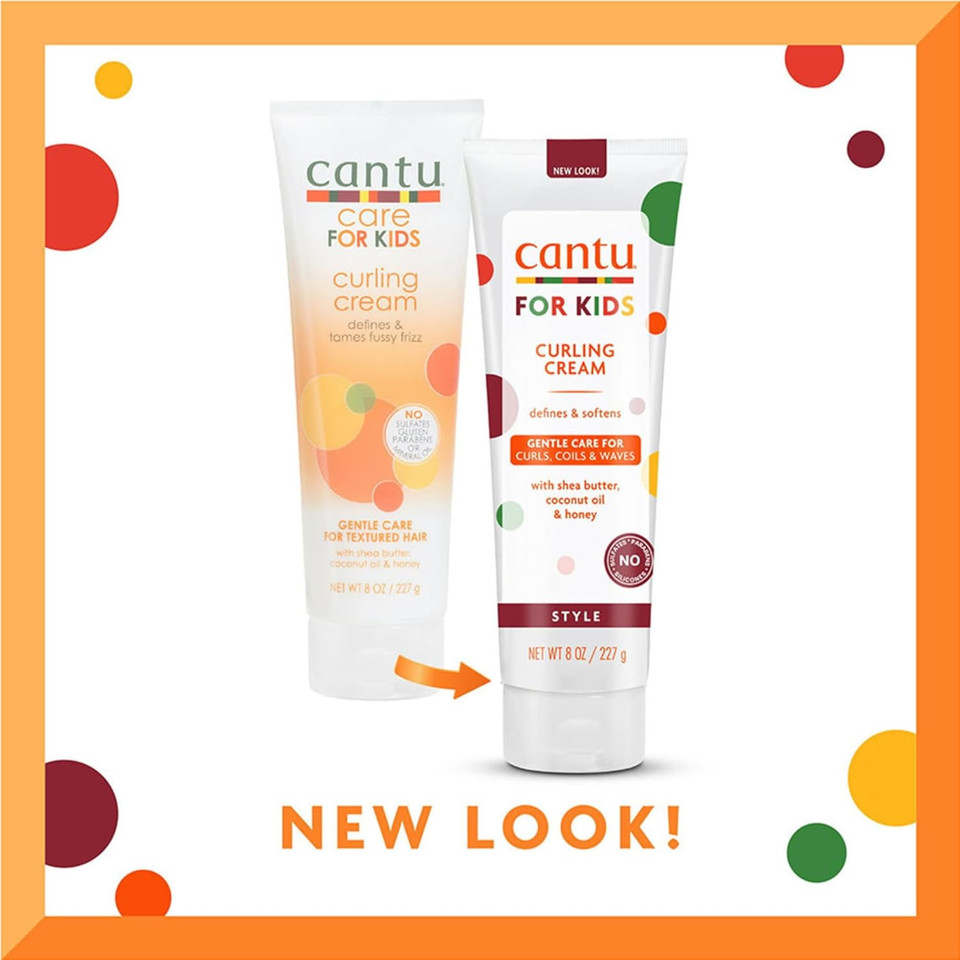 Cantu Care For Kids Gentle Care for Textured Hair - Shampoo + Conditioner + Detangler + Styling Custard (SET OF 4)