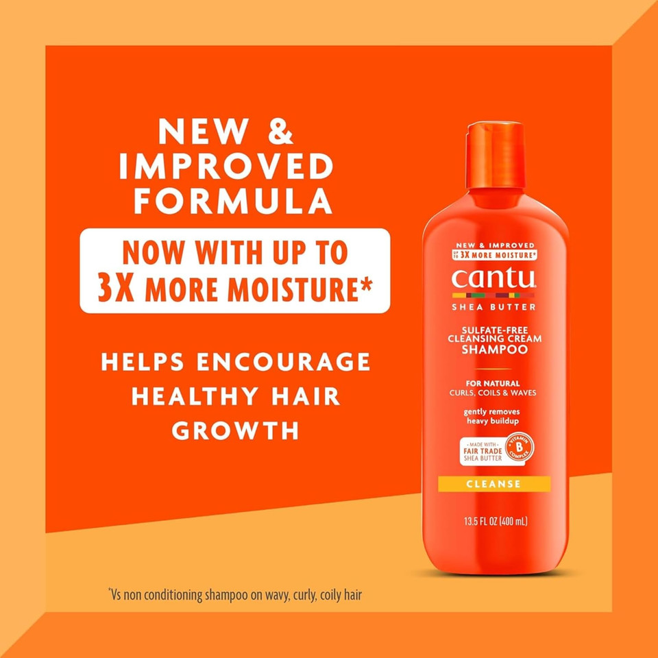 Cantu Sulphate Free Shampoo & Conditioner 12oz with Shea Butter Moisturizing Curl Activator Cream 12oz