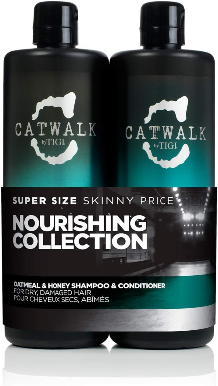 Catwalk by TIGI - Oatmeal & Honey Nourish Shampoo and Conditioner Set - Restoring Professional Haircare - Great For Dry and Damaged Hair - 2x750ml